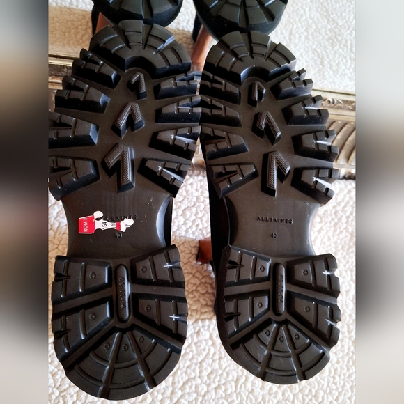 NWOB ALL SAINTS Harlee Tan Leather Chunky Chelsea Boots EU 40 US 10 Org $325 - Picture 9 of 13